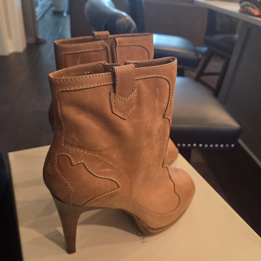 Tan Leather Ankle Boots